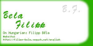 bela filipp business card
